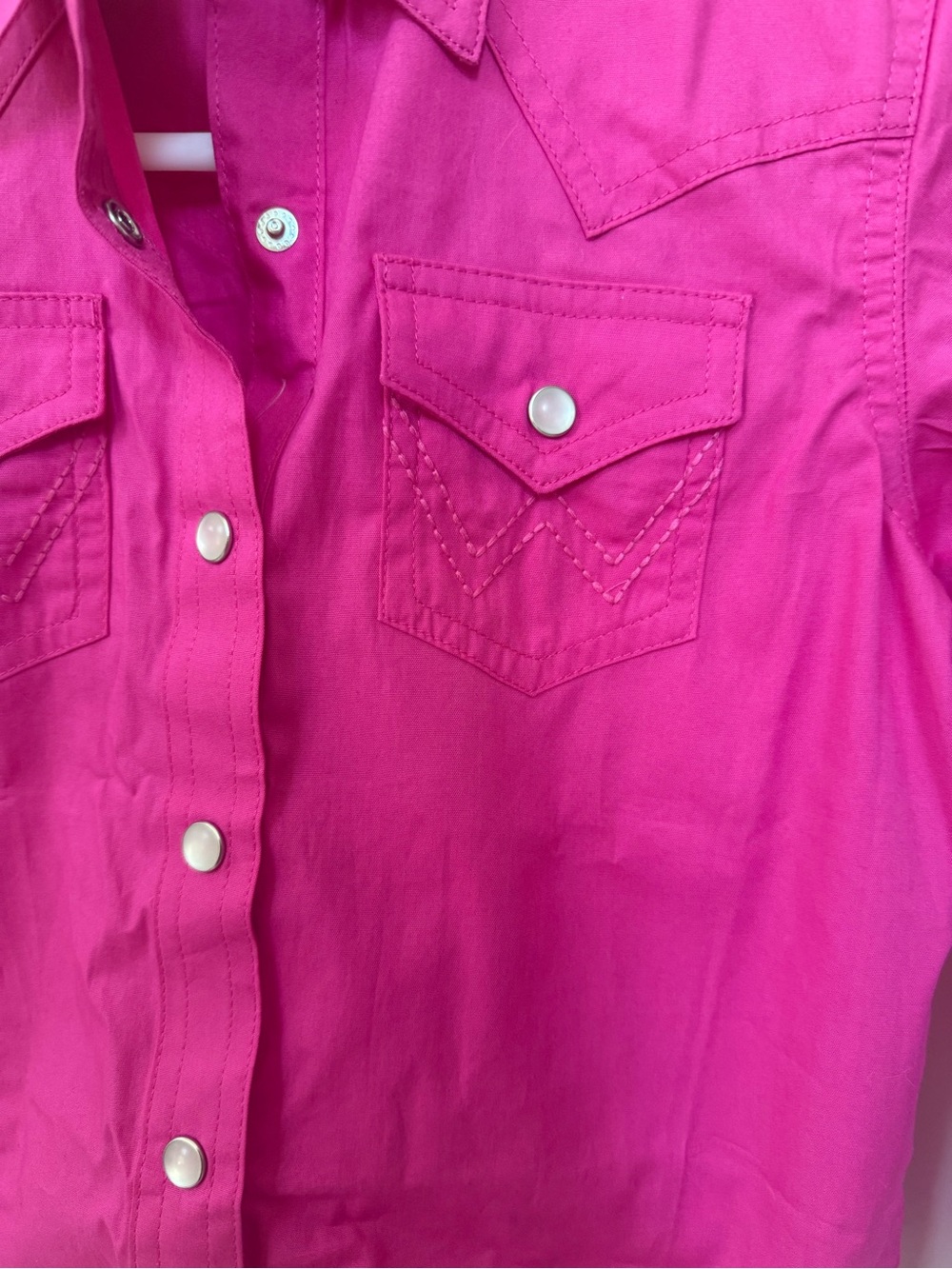 Wrangler Hot Pink Girls' Western Button-Down Shirt - Picture 8 of 8